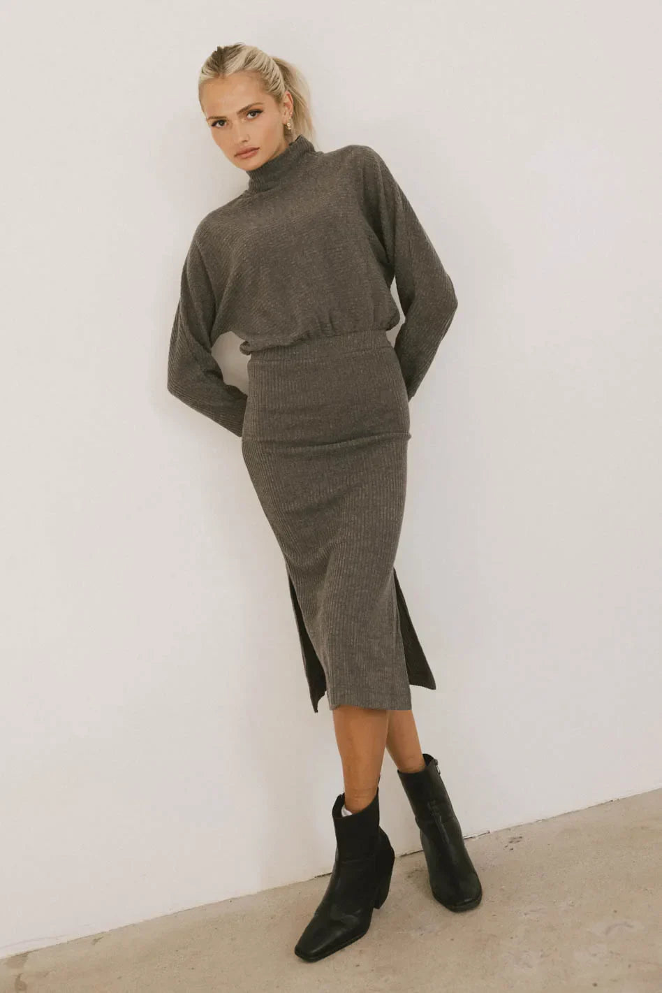 Ulrich Sweater Dress in Charcoal - FINAL SALE