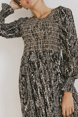 Justice Abstract Midi Dress in Black - FINAL SALE