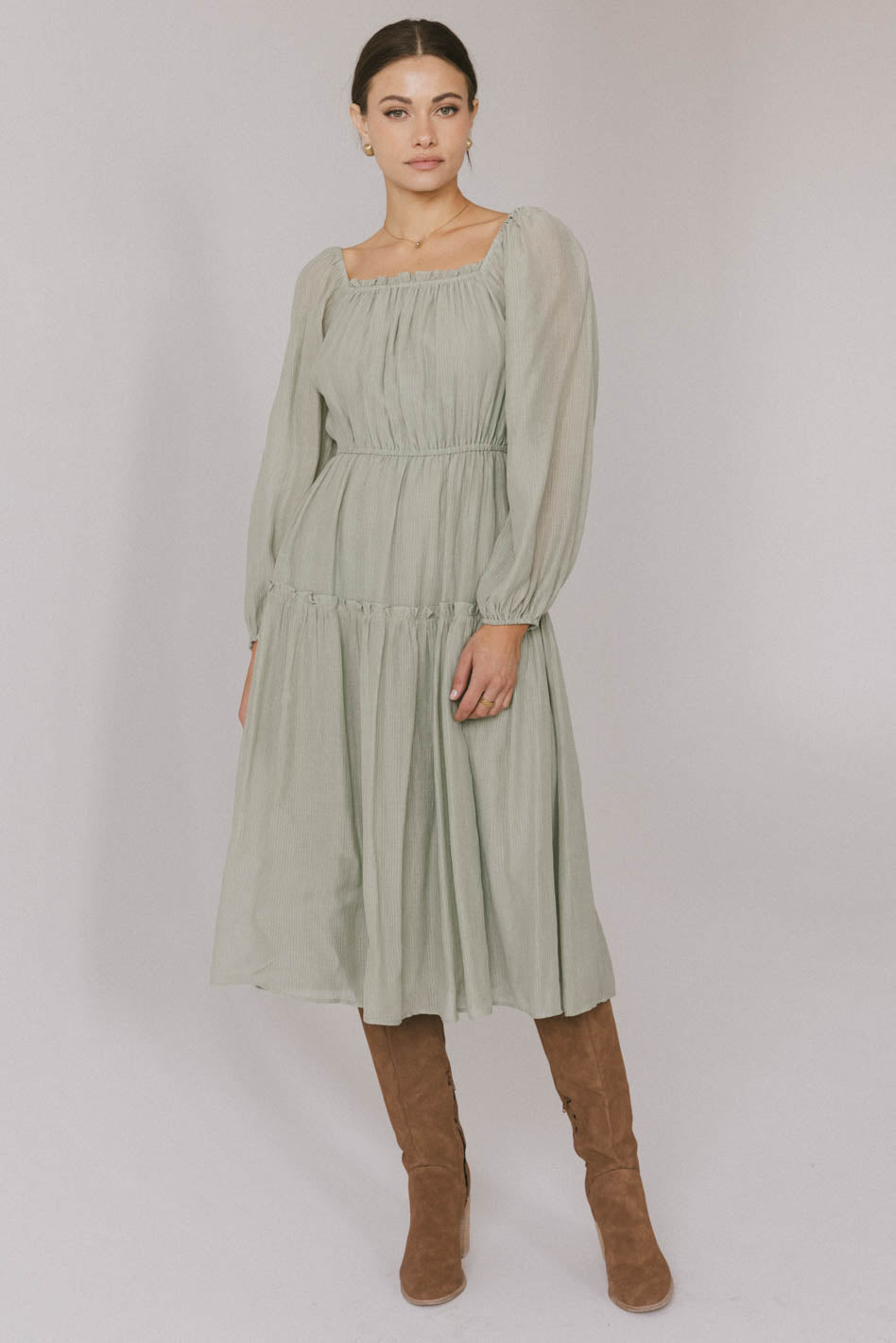 Finnian Midi Dress in Sage - FINAL SALE