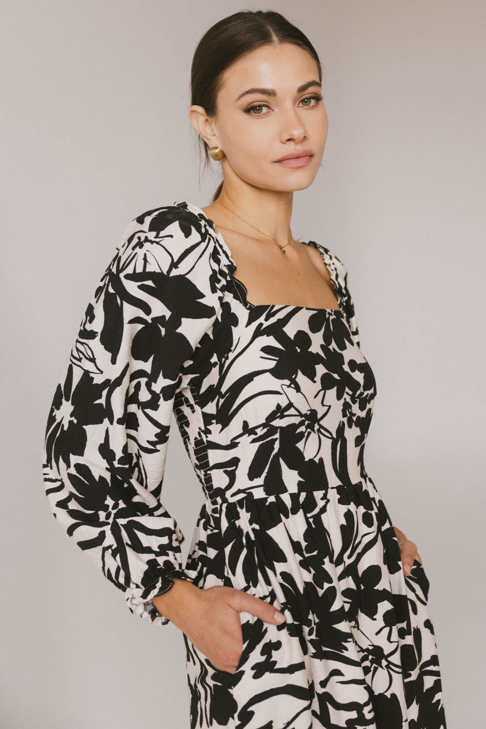 Soren Midi Dress in Black - FINAL SALE