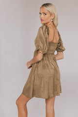 Alexis Satin Mini Dress in Olive - FINAL SALE