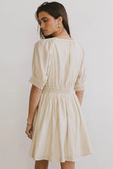 Lorna Mini Dress in Natural - FINAL SALE