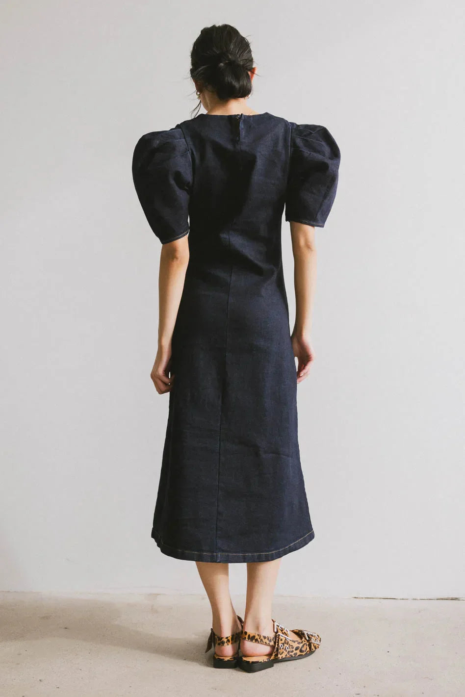 Campbell Denim Dress in Dark Wash