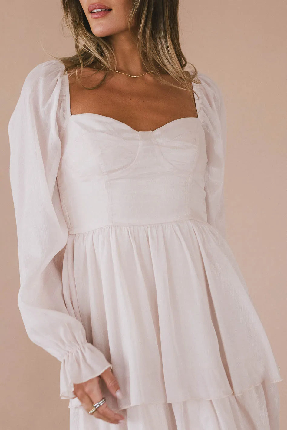 Manning Shimmery Midi Dress in Champagne - FINAL SALE