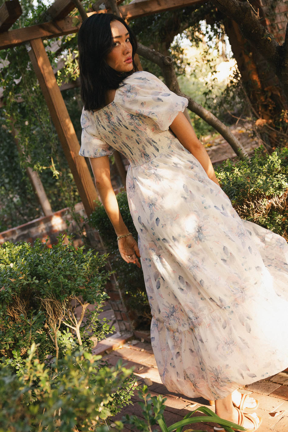 Kendry Floral Maxi Dress in Blue - FINAL SALE