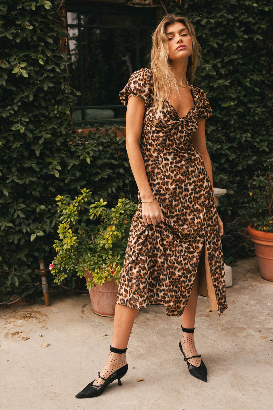 Meradith Leopard Print Midi Dress - FINAL SALE
