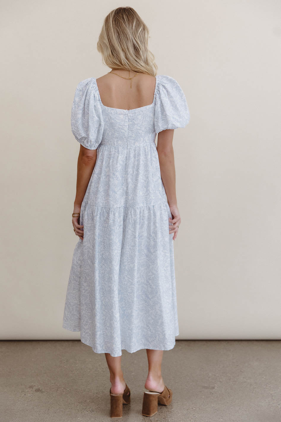 Kelsie Floral Midi Dress in Blue - FINAL SALE