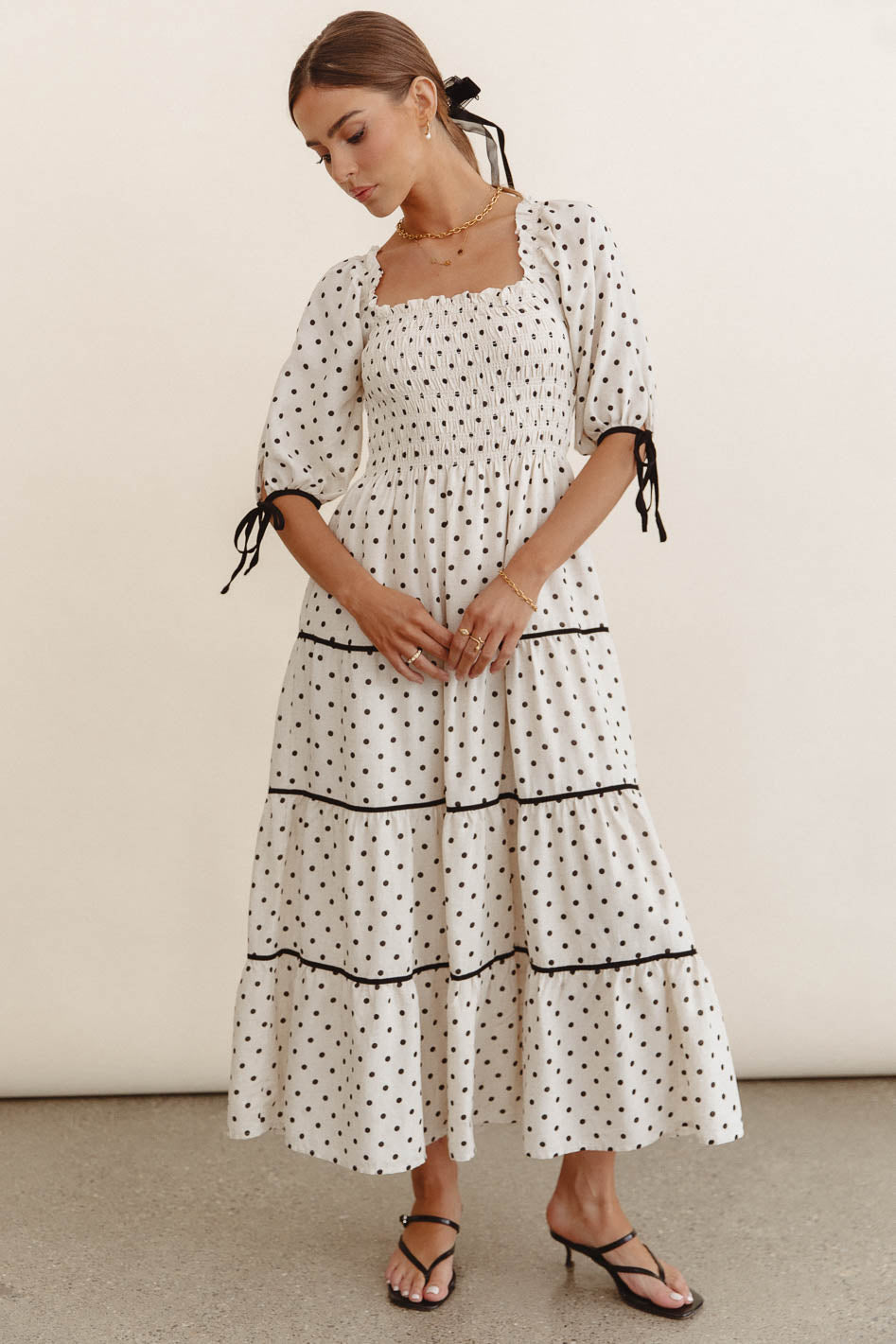 Hunter Smocked Polka Dot Dress - FINAL SALE