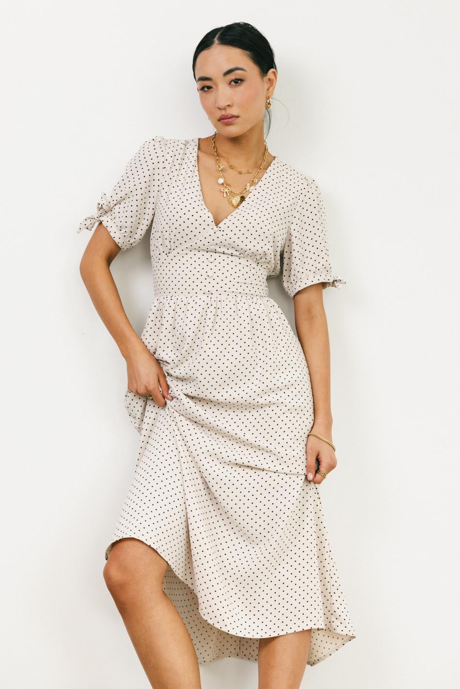 Janae Polka Dot Midi Dress