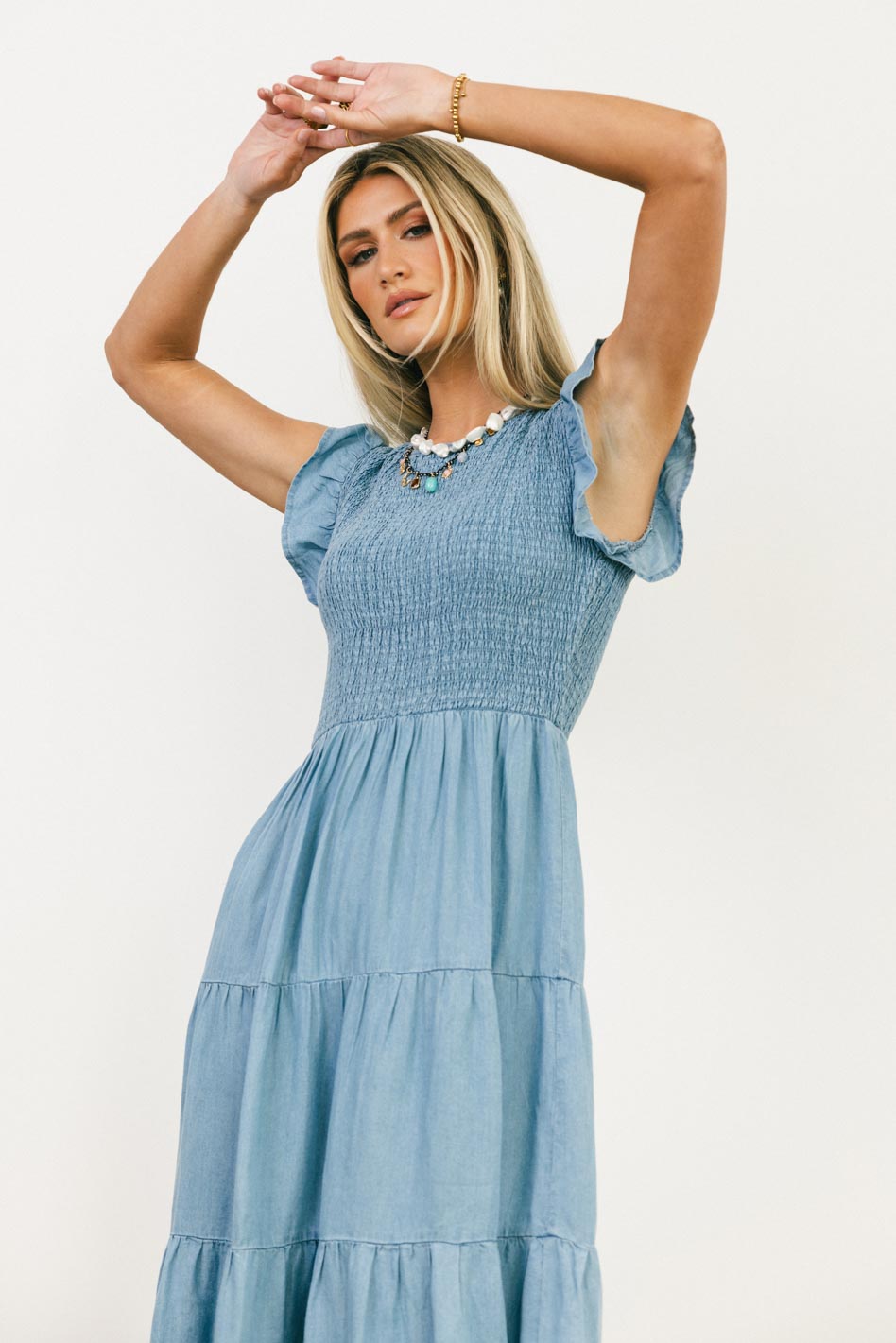 Beth Smocked Midi Dress