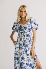 Mellanie Floral Maxi Dress in Blue - FINAL SALE