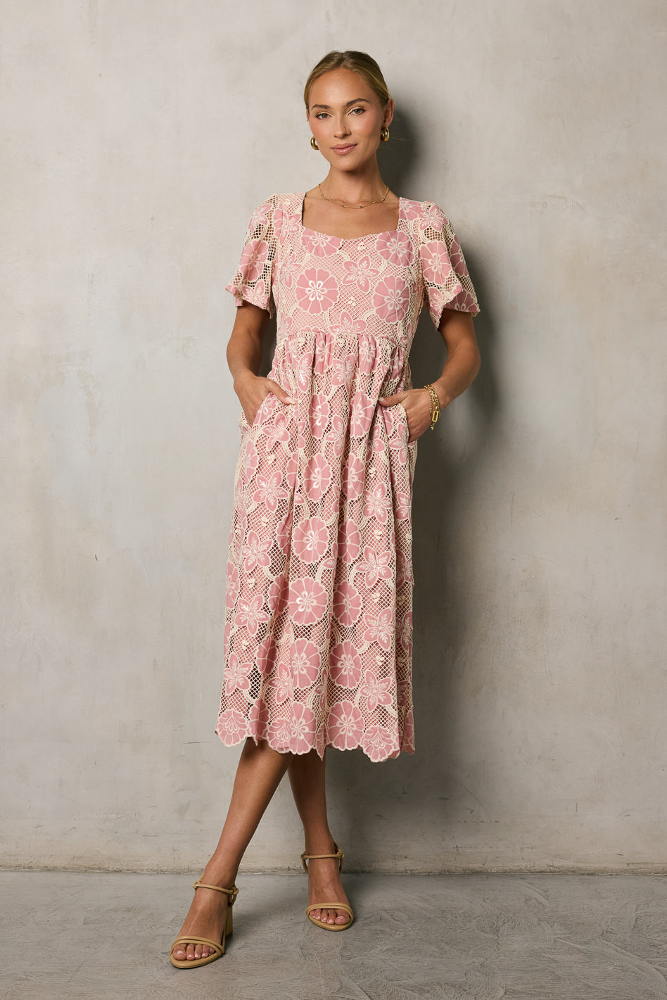 Mica Embroidered Midi Dress - FINAL SALE