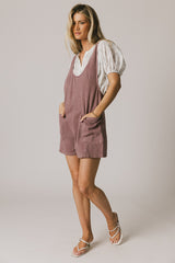 Scottie Denim Overalls in Mauve - FINAL SALE