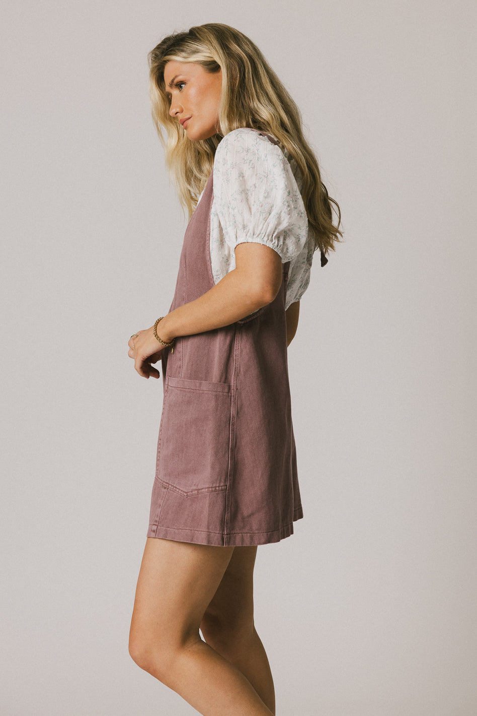 Scottie Denim Overalls in Mauve - FINAL SALE