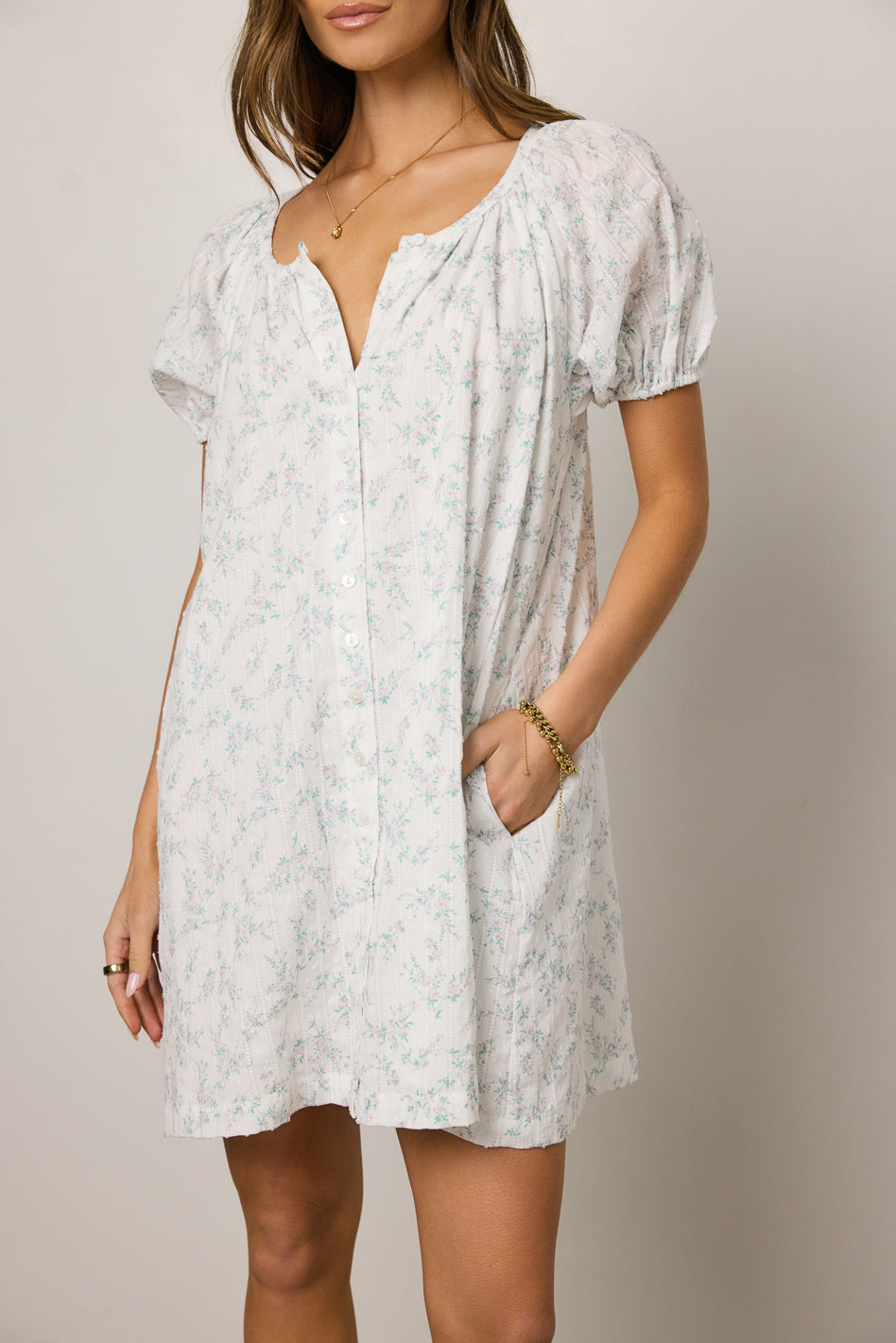 Pattie Floral Babydoll Dress in Lavender - FINAL SALE