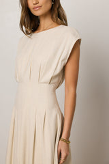 Isla Midi Dress in Oatmeal