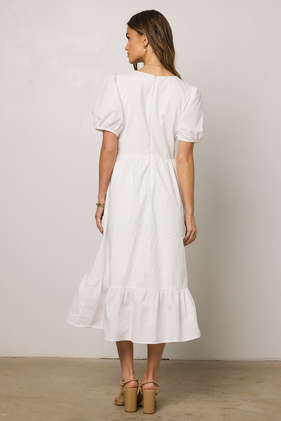 Jozette Floral Midi Dress in Off White - FINAL SALE