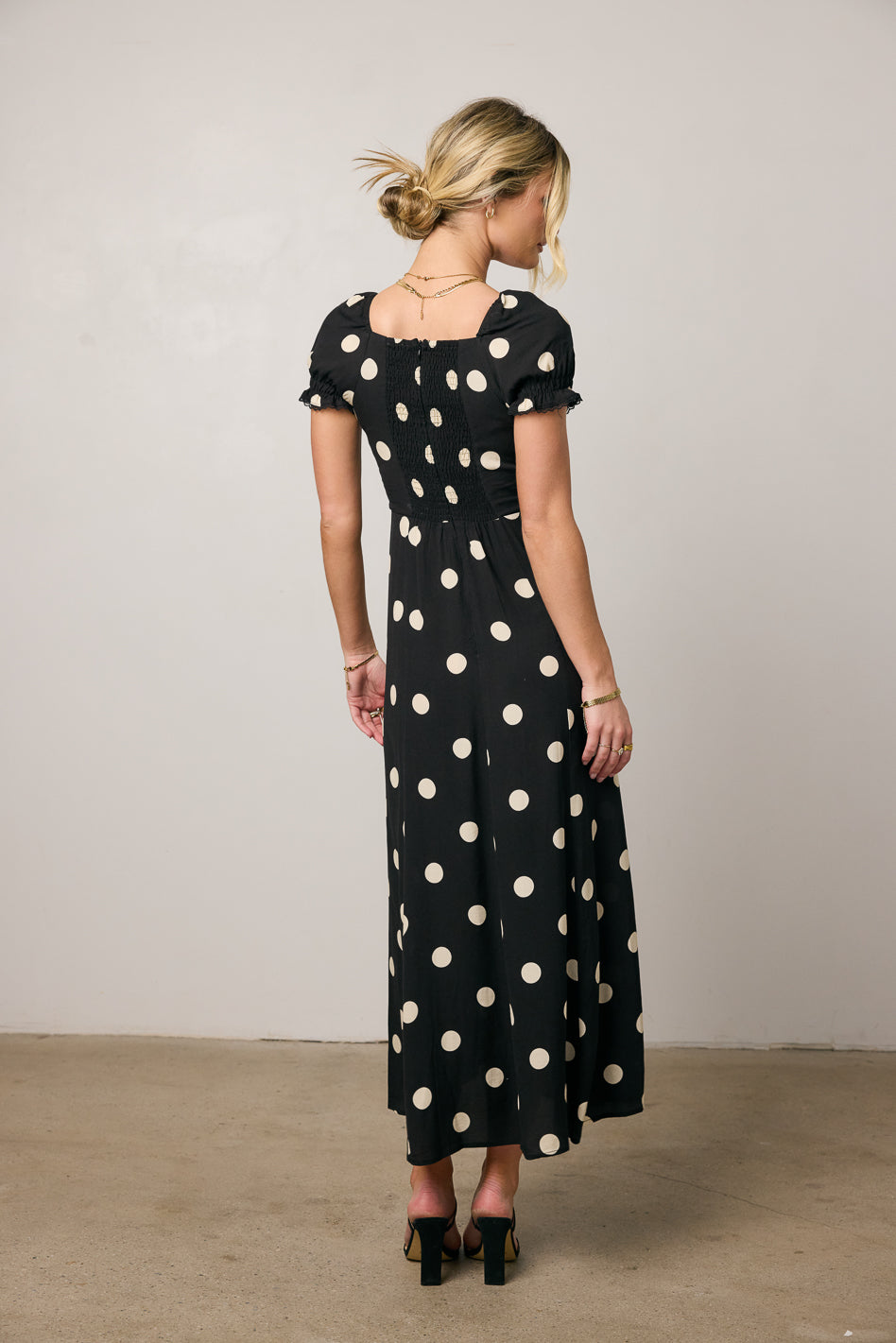 Marlow Polka Dot Maxi Dress In Black