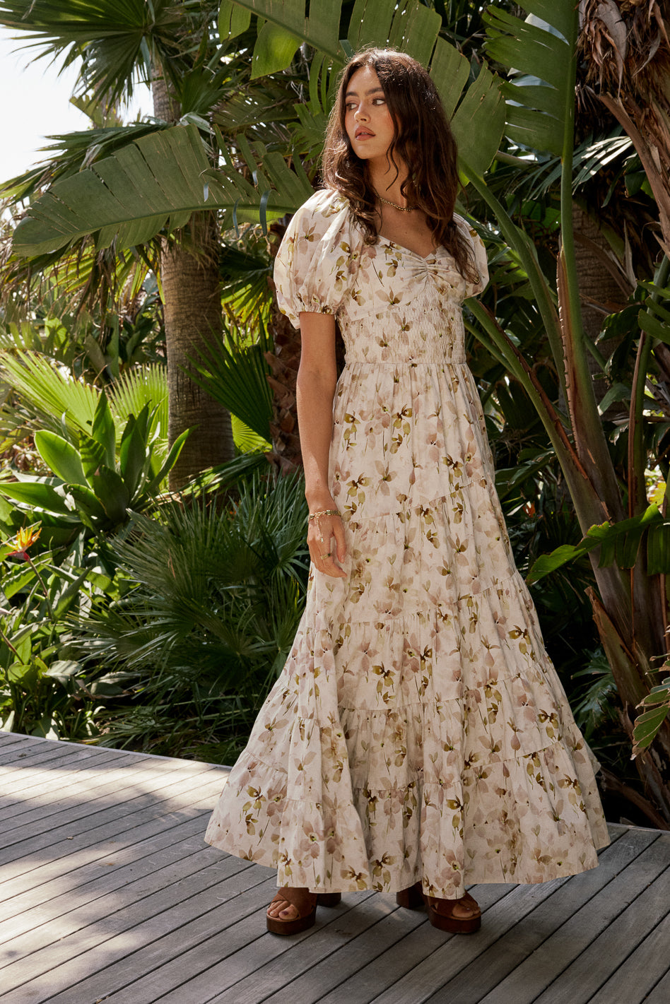 Robbie Floral Midi Dress in Mauve - FINAL SALE