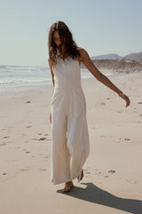Tristan Knit Jumpsuit in Cream