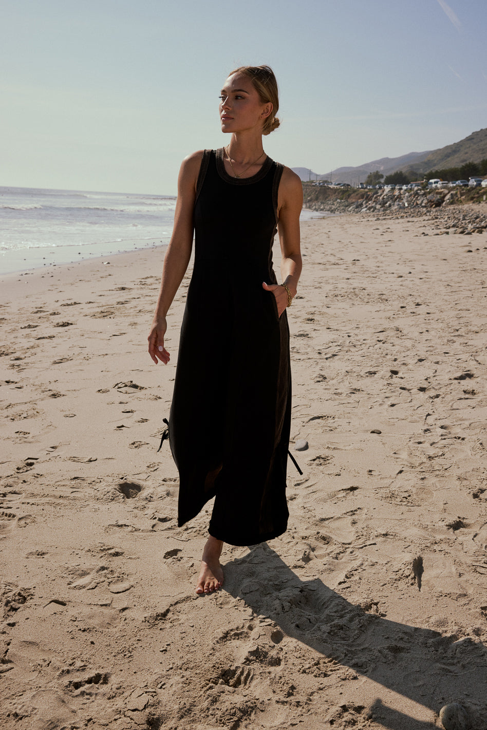 Tristan Knit Jumpsuit in Charcoal