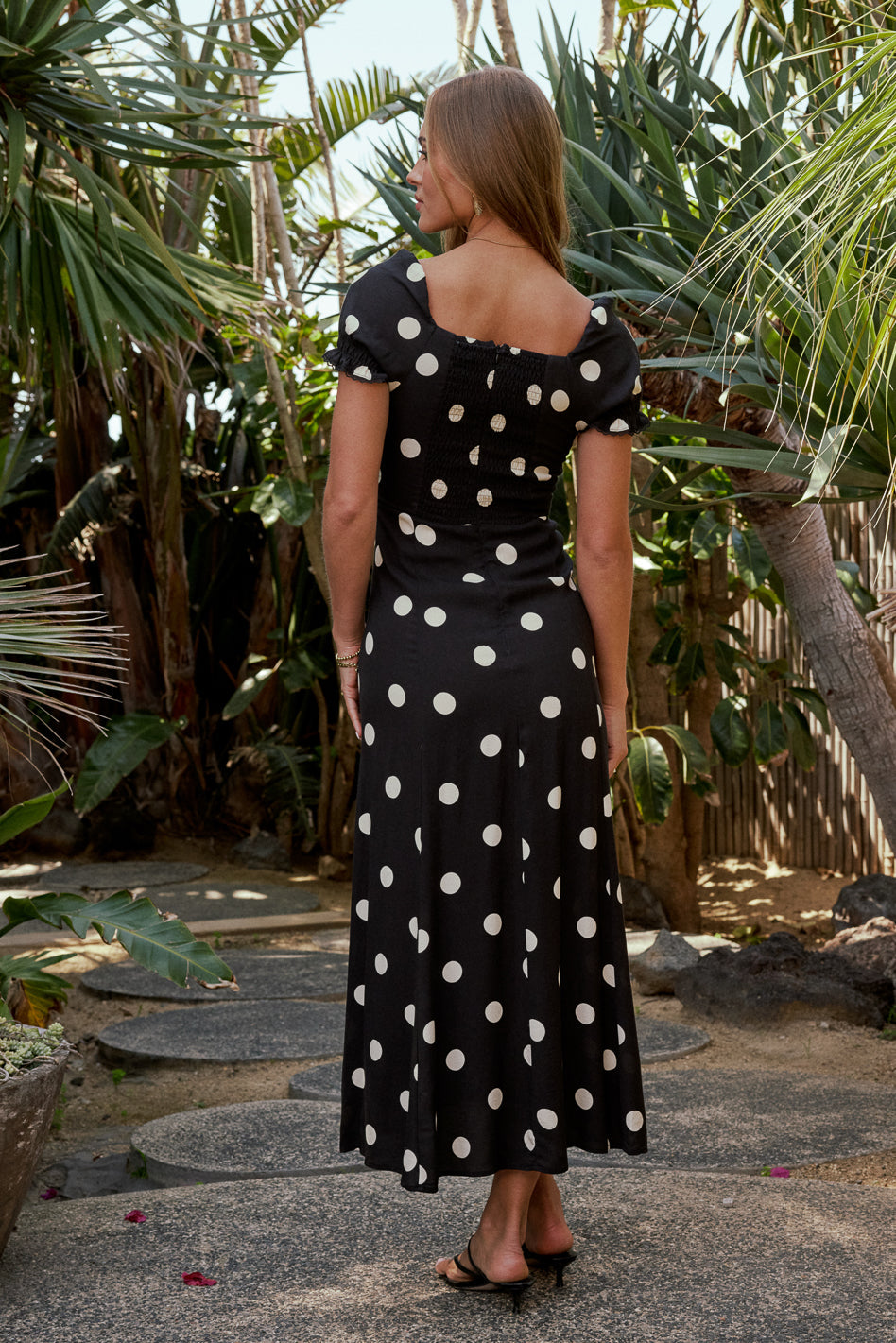 Marlow Polka Dot Maxi Dress In Black