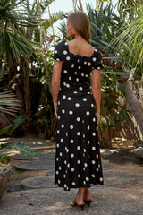 Marlow Polka Dot Maxi Dress In Black