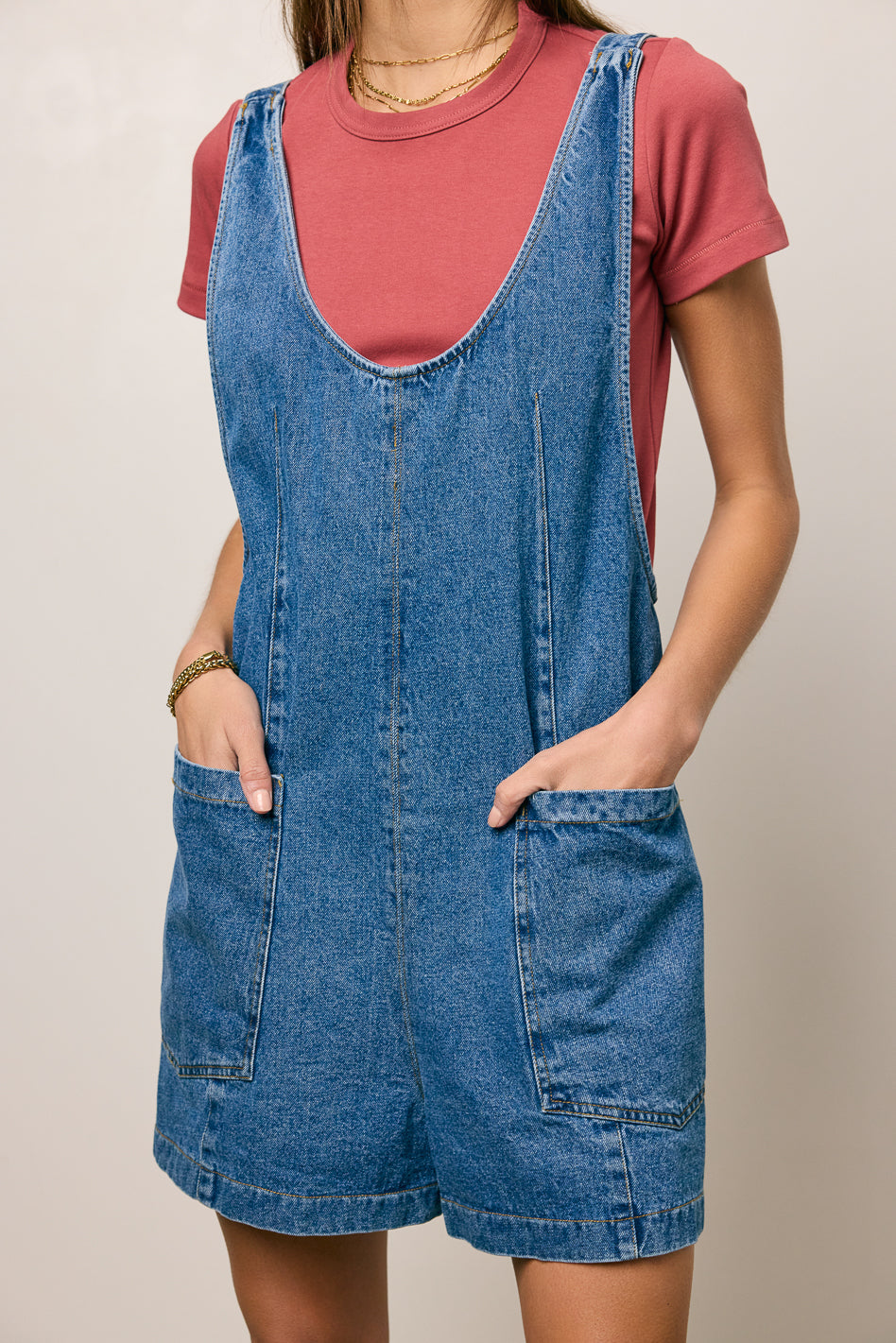 Scottie Denim Overalls in Medium Wash - FINAL SALE