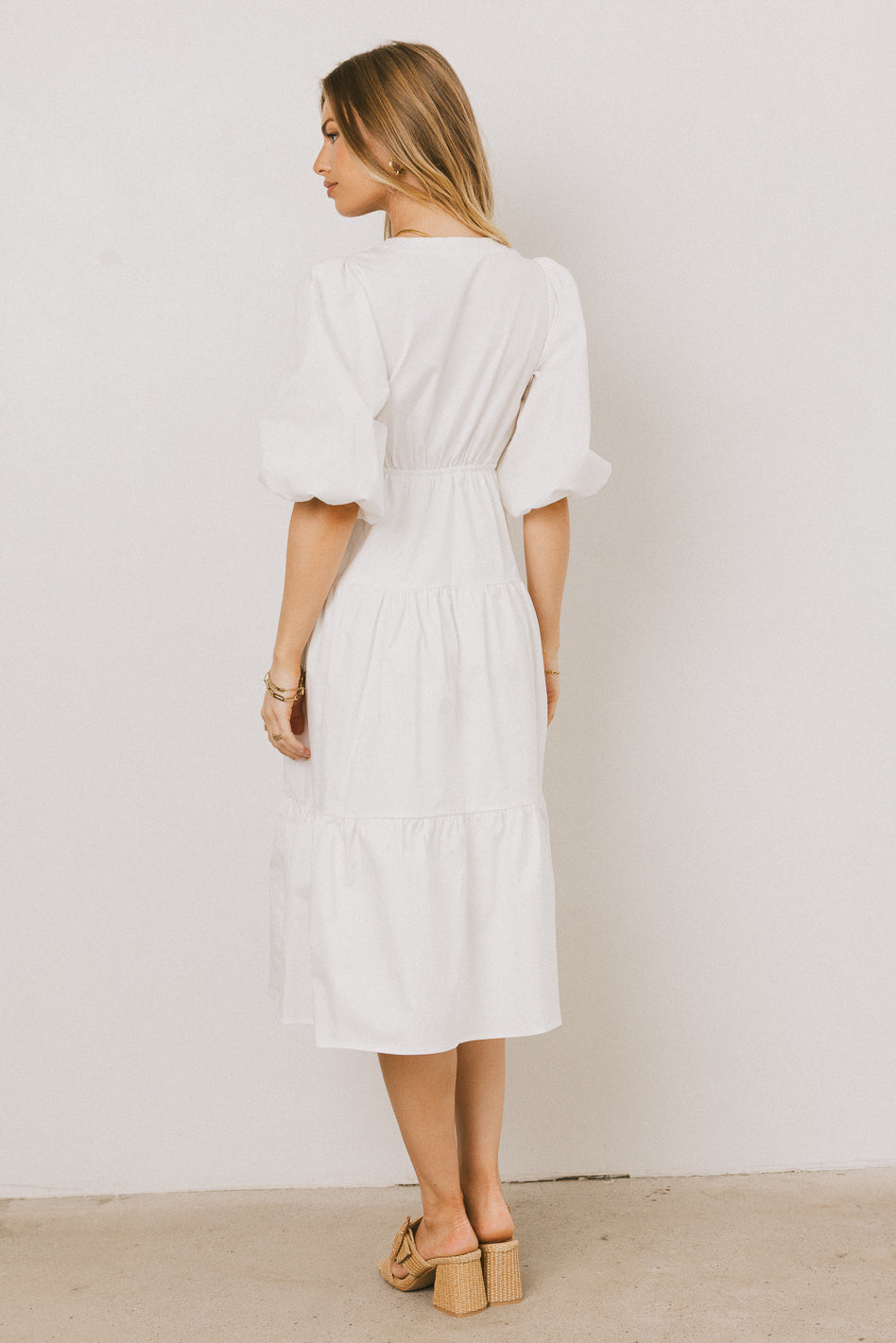 Nadia Midi Dress in Cream