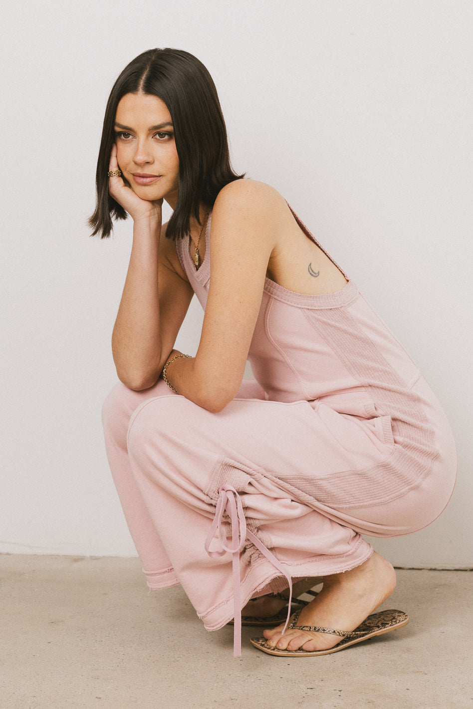 Tristan Knit Jumpsuit in Pink - FINAL SALE
