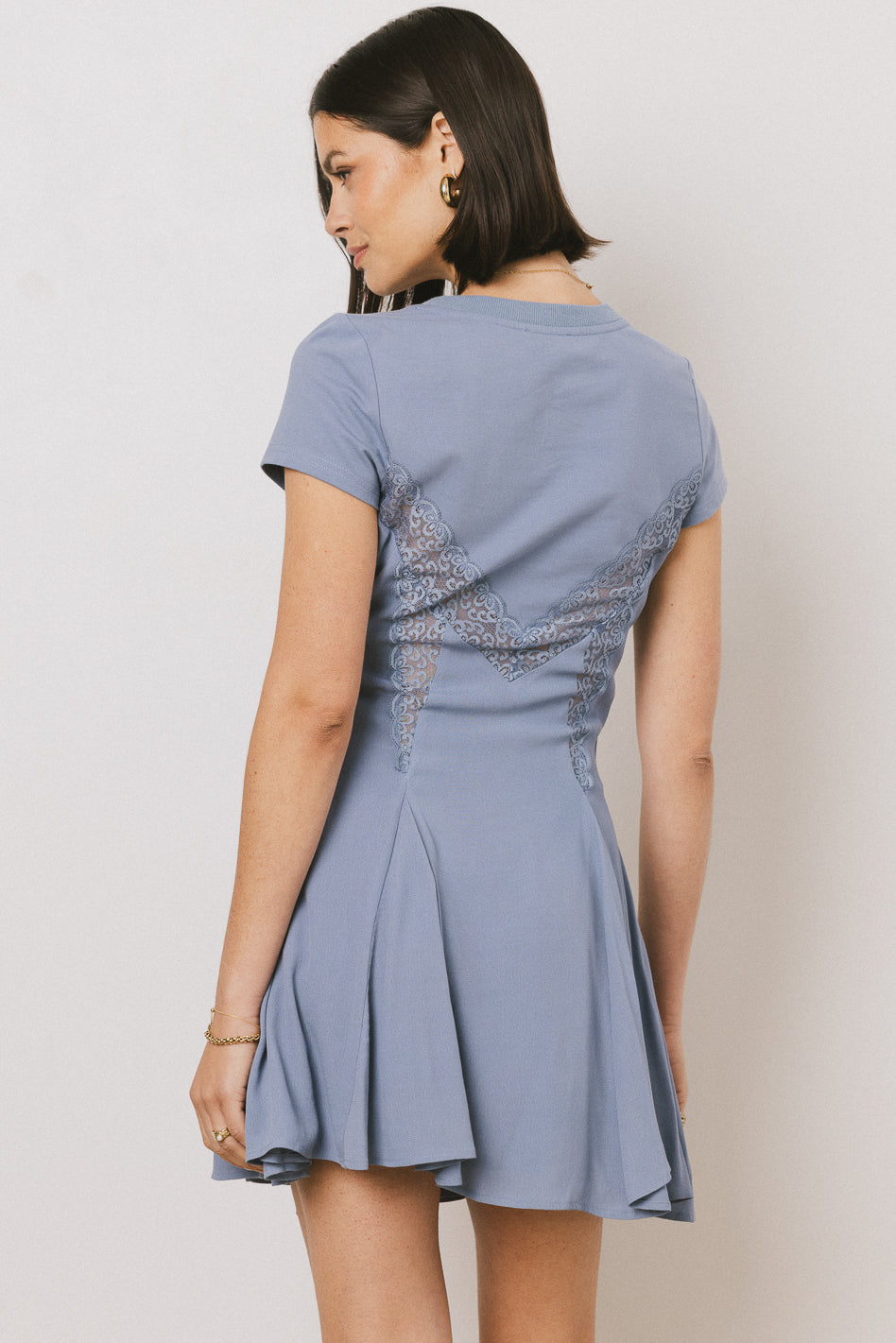 Erin Cap Sleeve Mini Dress in Blue - FINAL SALE