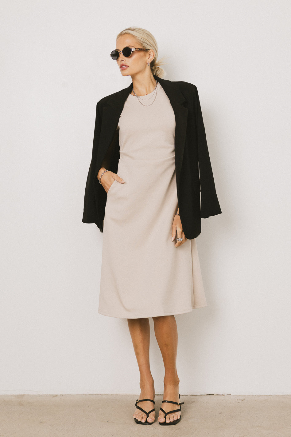 Kyra Midi Dress in Khaki - FINAL SALE