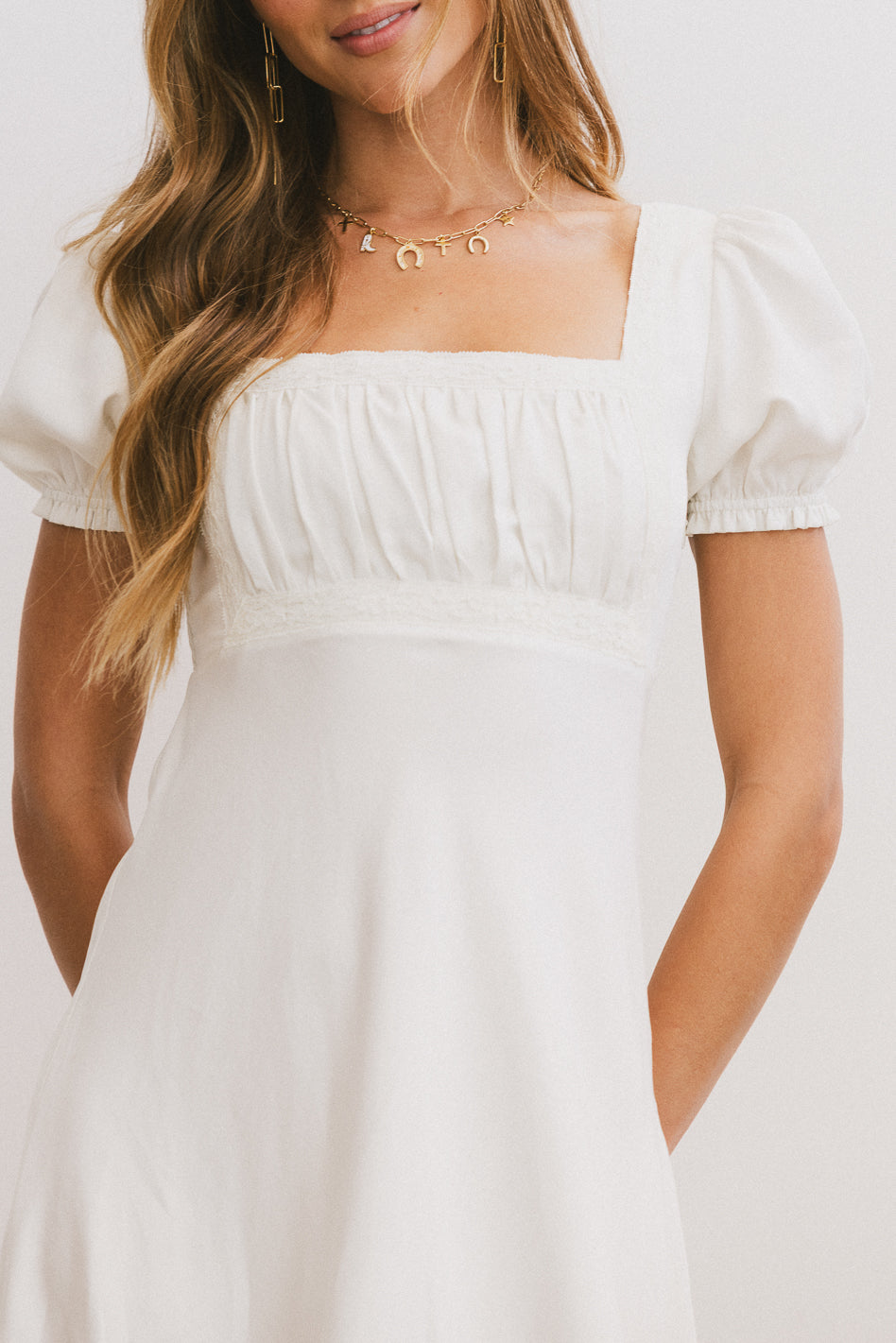 Harlee Lace Trim Mini Dress