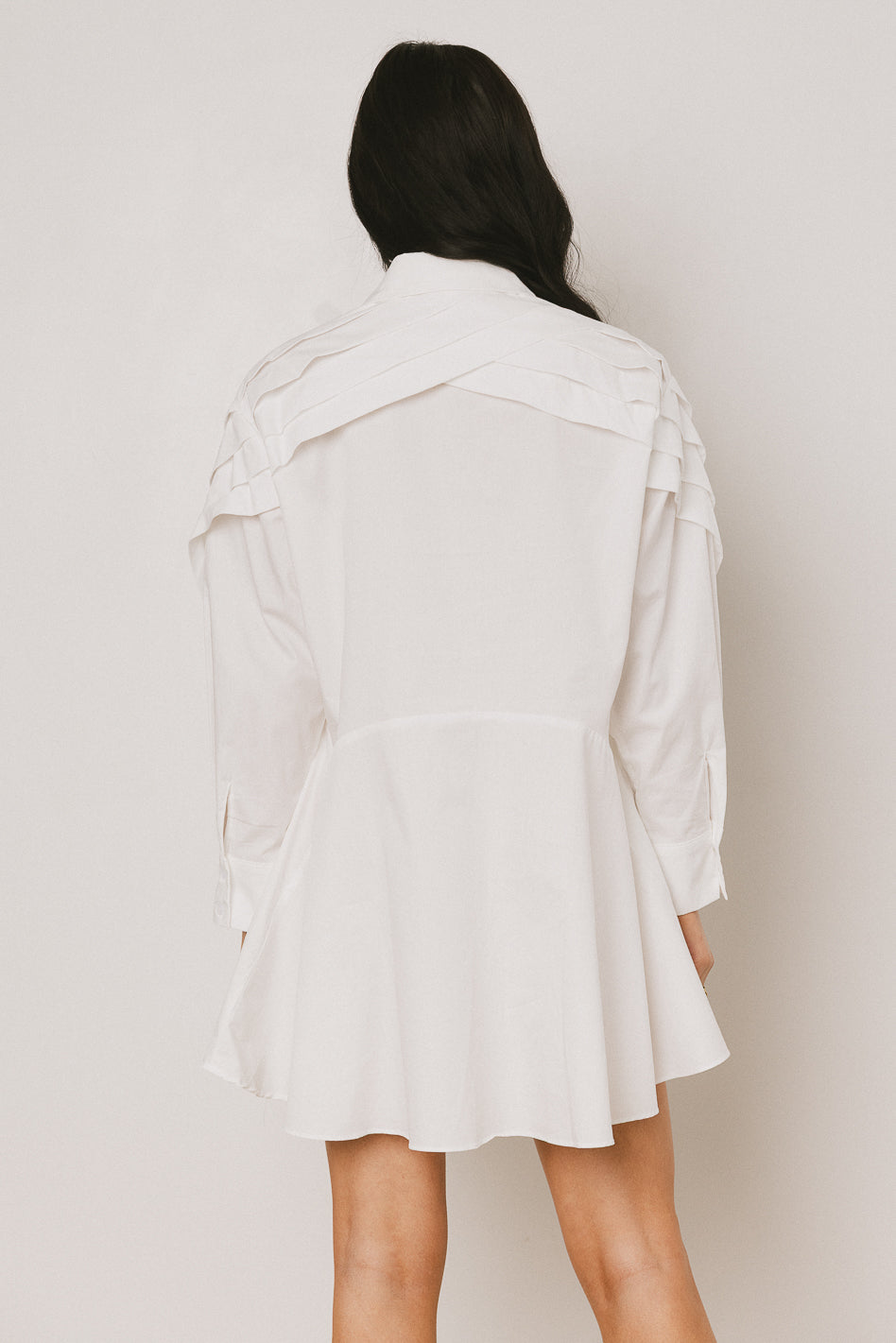 Juliet Collared Mini Dress in White - FINAL SALE