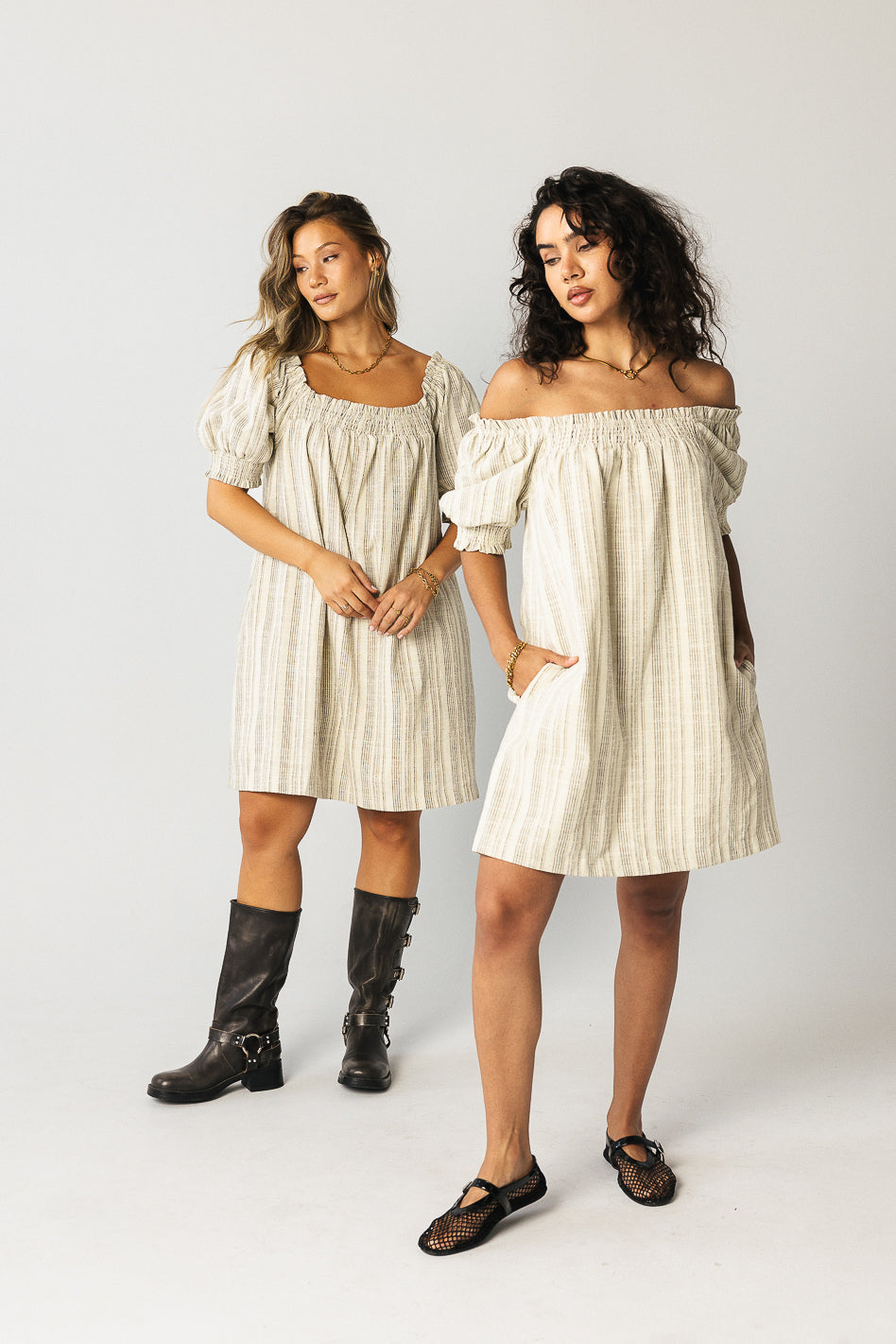 Drew Striped Babydoll Dress