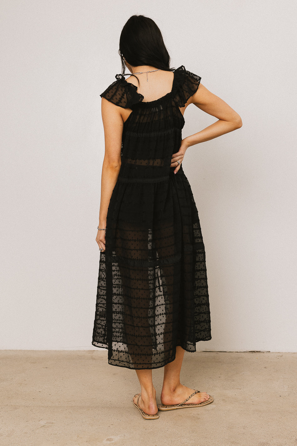 Mona Embroidered Kimono in Black