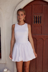 Nila Bubble Mini Dress in White