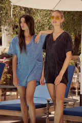 Lynn Relaxed Romper in Blue