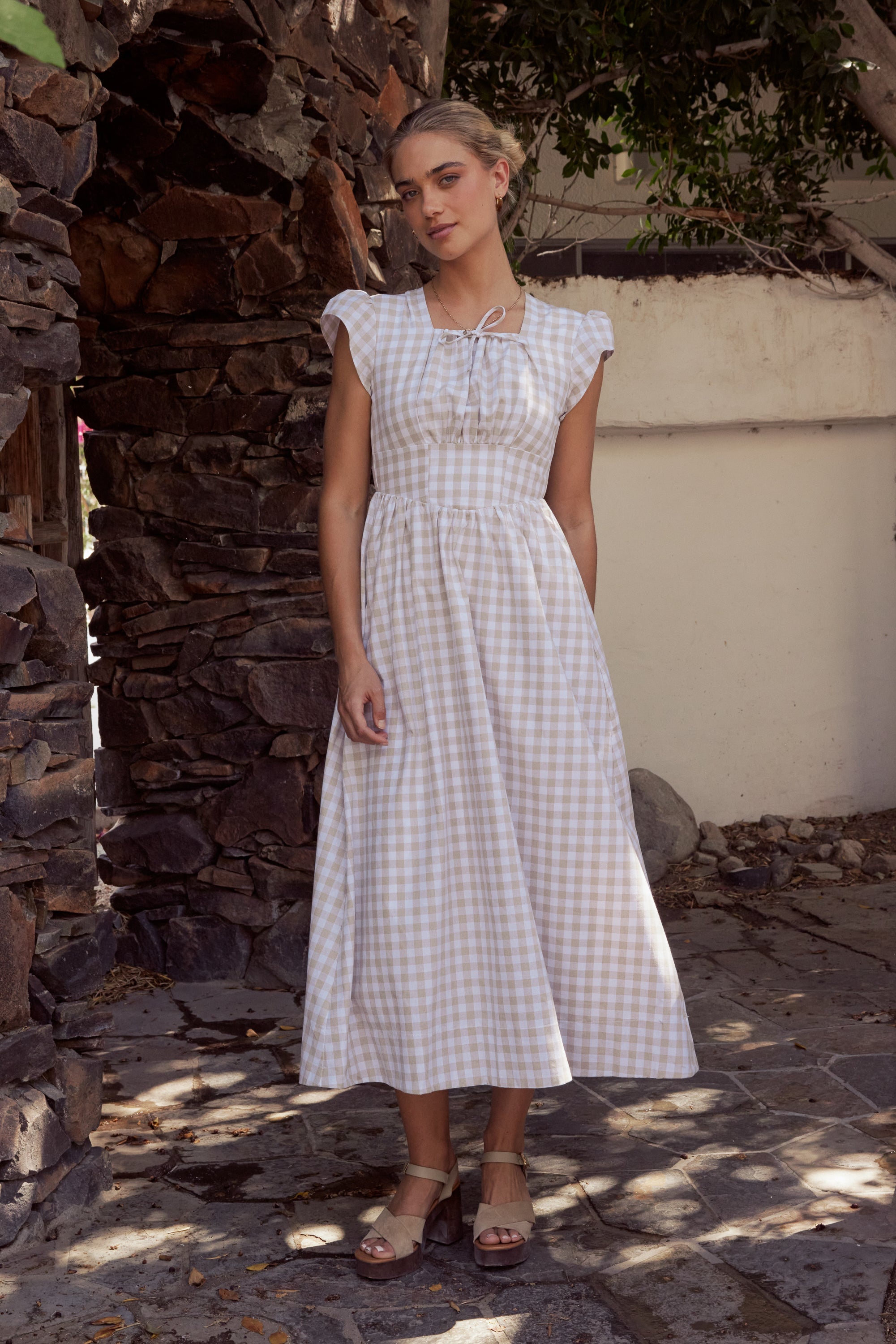 Amani Plaid Maxi Dress