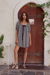 Cody Gingham Mini Dress in Black