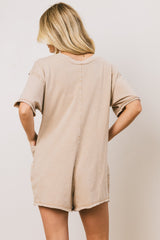 Lynn Relaxed Romper in Taupe