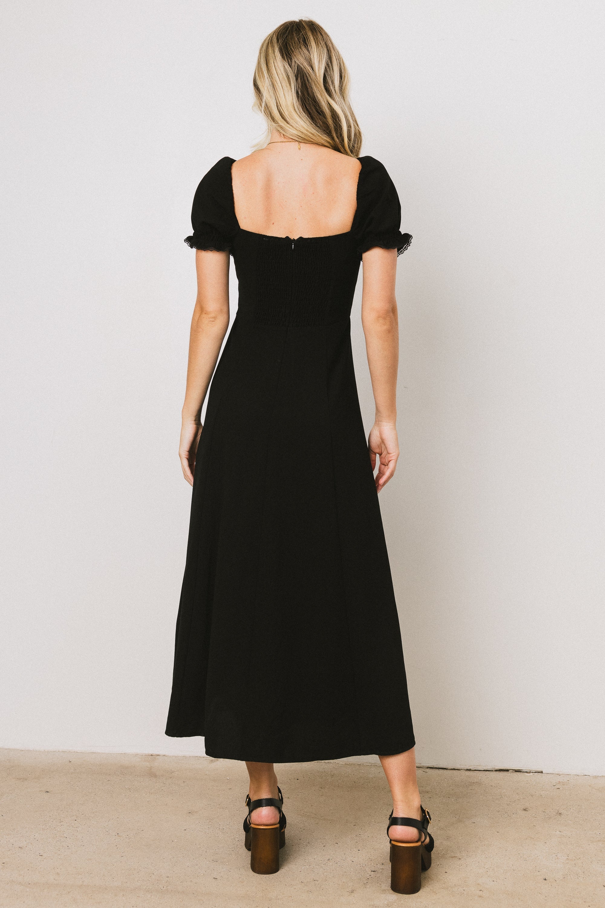 Maddox Midi Dress in Black