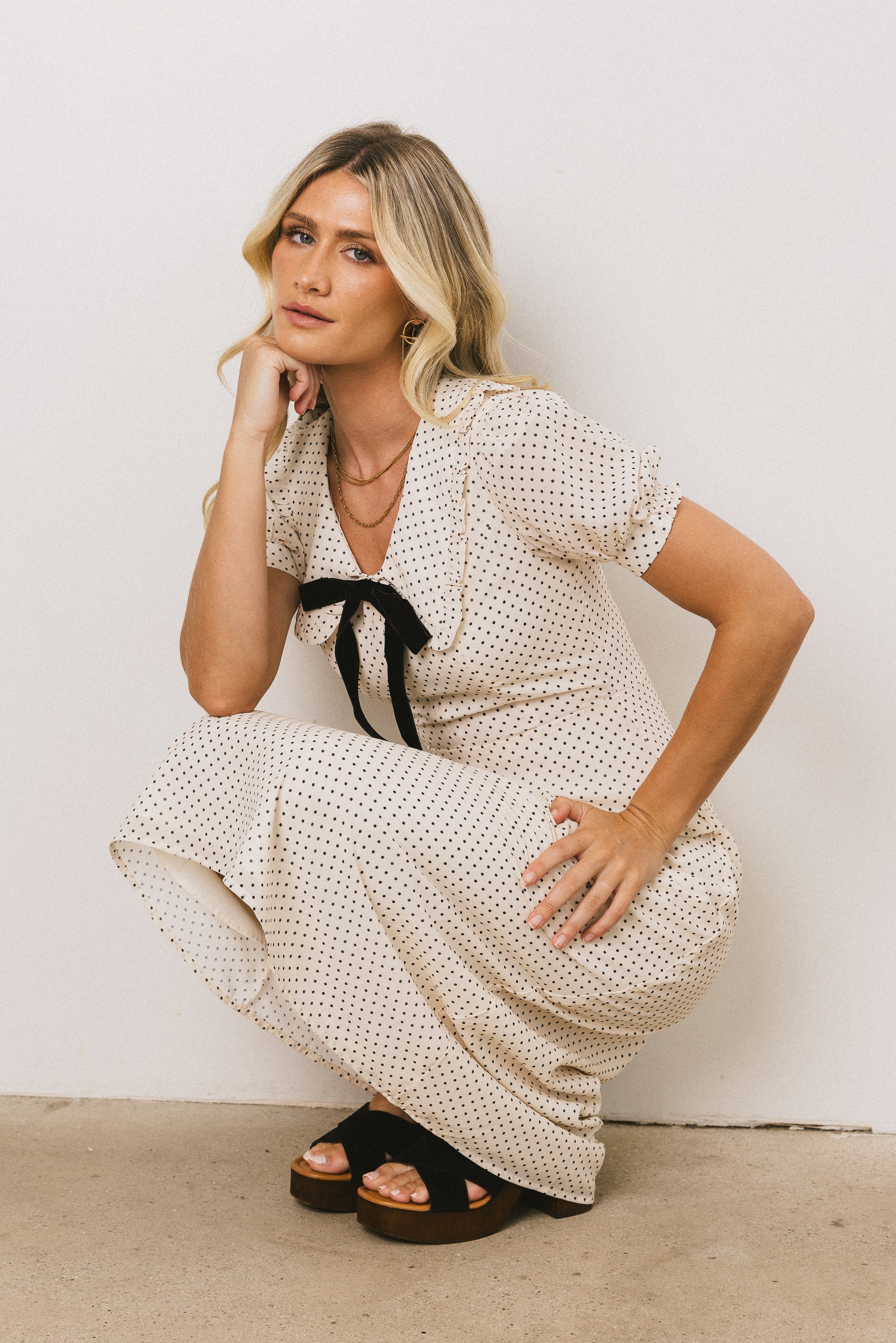 Chloe Polka Dot Midi Dress