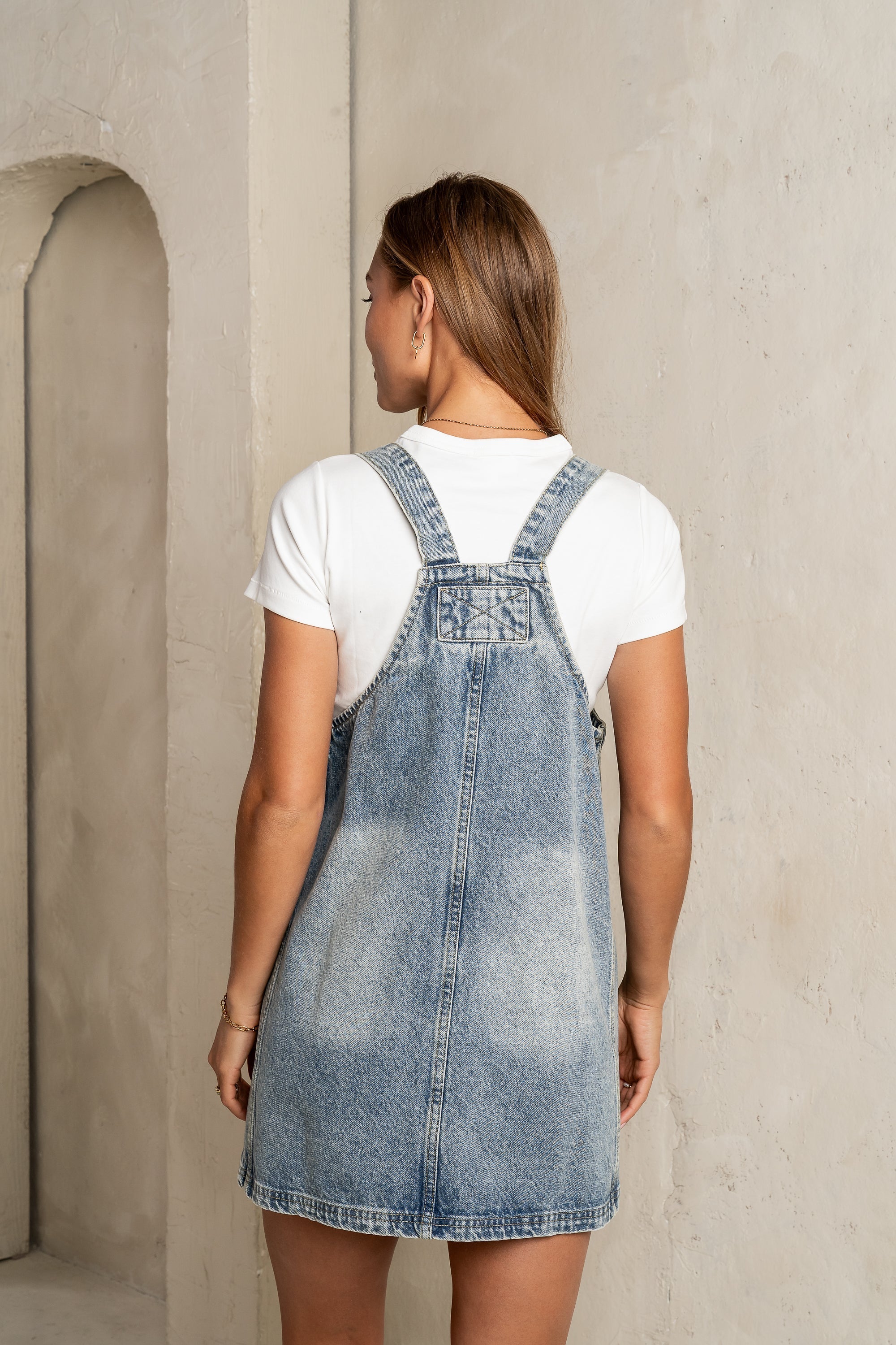 Koa Denim Mini Dress in Light Wash