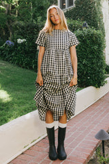 Keyla Plaid Midi Dress
