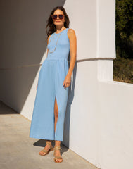 Lark Linen Dress: Sky Blue Chambray
