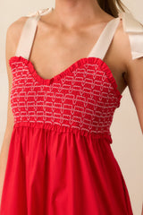 The Felicity Red Cotton Maxi Dress