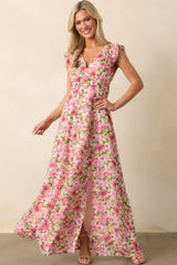 Dancing In The Sun Pink Floral Sleeveless Maxi Dress