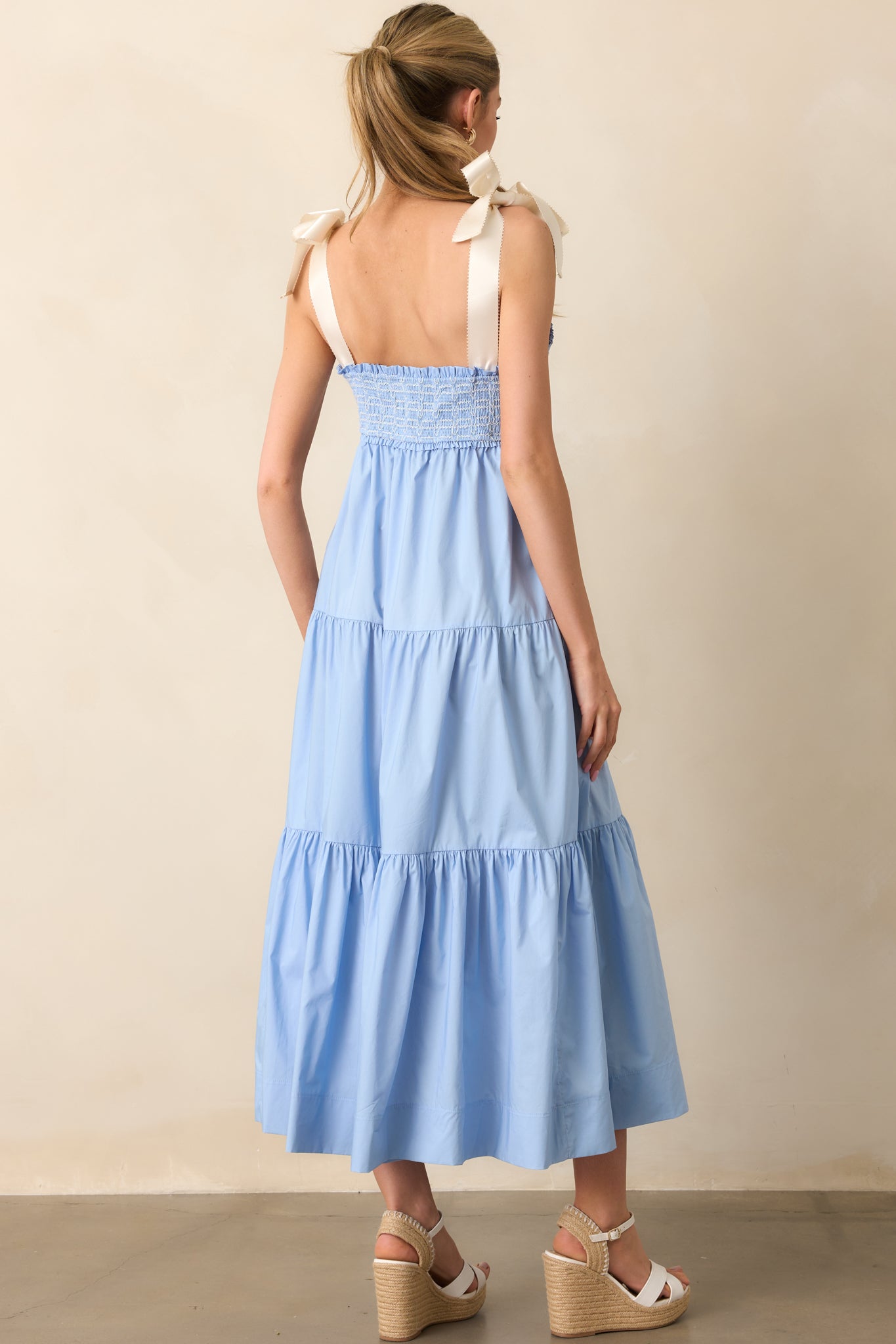 The Felicity Light Blue Cotton Midi Dress