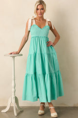 The Felicity Mint Green Cotton Midi Dress